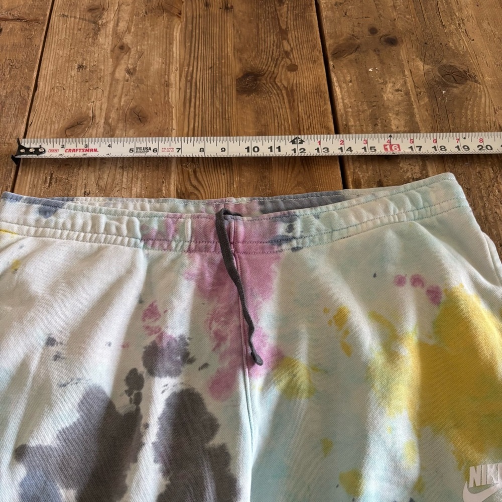 Nike Tie Dye Joggers Fleece Sweatpants Men's Large Gray Blue Splattered Paint - Picture 8 of 11